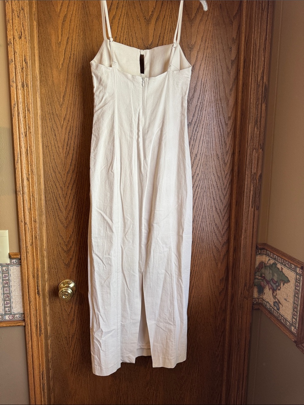 Zara Cream Strappy Maxi Dress with Front Tab Accents - Picture 3 of 4